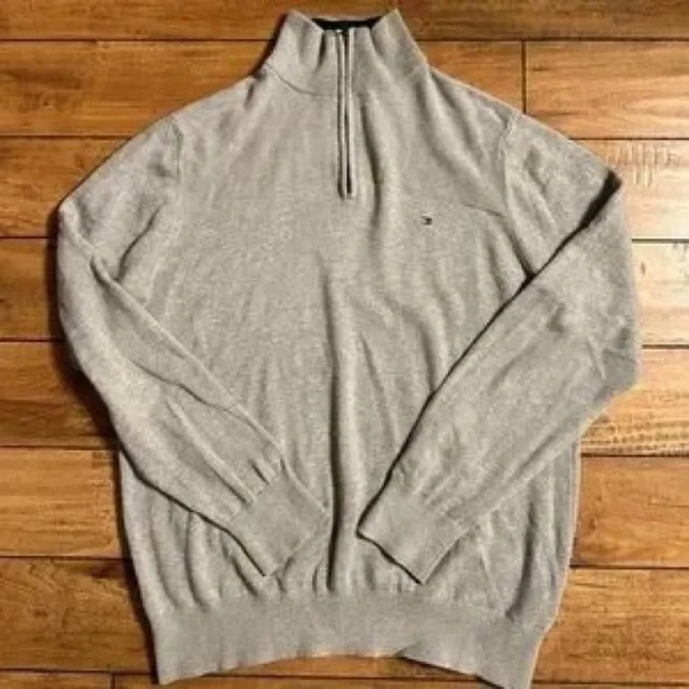 Men's Half-Zip Light Gray Sweater